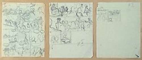 Cuvelier, Paul - 3 Original preliminary drawing - Corentin - Le Signe du Cobra - 1968 | Catawiki