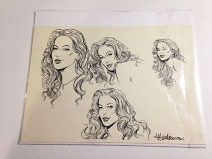 Giuseppe Montanari - 4 Impressions originales « Moana » - Studio del personaggio di Moana Pozzi