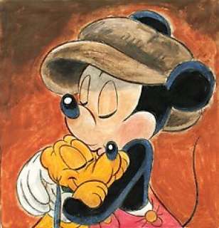 Tony Fernandez - Vintage Mickey Mouse with Baby Pluto After Charles Chaplin’s “The Kid” - Original Painting - | Catawiki