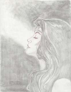 Dave Devries - Wonder Woman Side Portrait Pencil Art - 2015 Signed