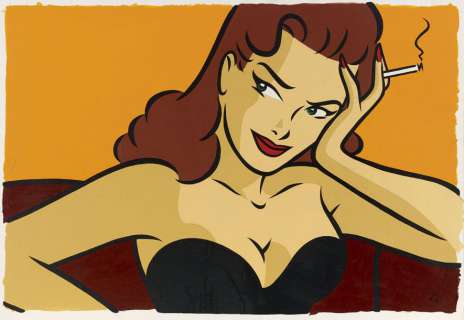 Walter Minus | No Kiss, Only cigarette Illustration Ã  l’encre de chine, gouache | Cornette de St Cyr