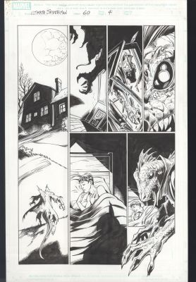 Ultimate Spider-Man #60 Pg 4 Original Comic Art Bagley Lizard Marvel | Neat Stuff Vault