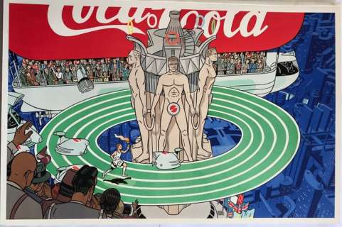 Torres, Daniel - 1 Original colour drawing - (À SUIVRE) - Le Stade utopique des Jeux Olympiques - 1988 | Catawiki