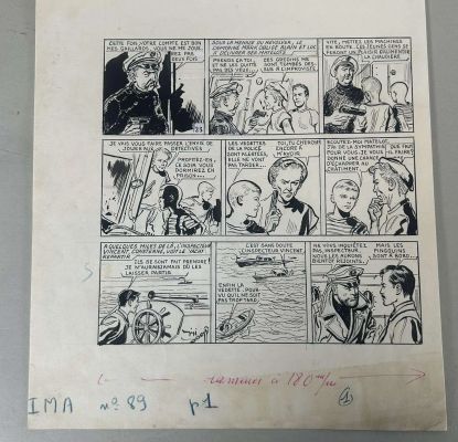 Lot 48 - Planche originale pour "On demande des hommes grenouilles" 1957. Encre… | misc / divers