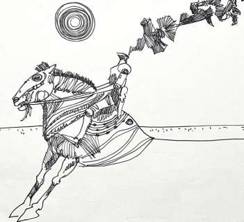 Toppi, Sergio - 1 Original drawing - Knight on Horse | Catawiki