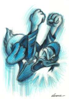 Joan Vizcarra - Donald Duck’s Fury - Original Pencil Drawing - Hand Signed | Catawiki