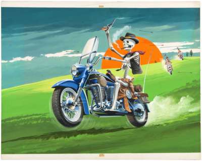 PYRO PLASTICS "GHOST RIDER" ORIGINAL MOTORCYCLE MODEL KIT BOX LID ART. | Hake’s