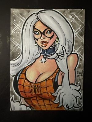 BLACK CAT SPIDEY TOP Sketch Card Original Art MARVEL CHRIS MCJUNKIN 2026 NEW! | eBay US (Buy It Now)