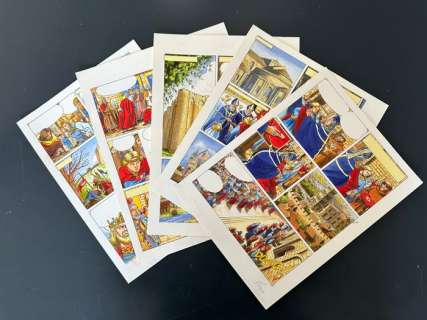 Vergne, Jean-Christophe - 5 Original colour page - Le Coeur de Lion T.1 : Fils d’Aliénor - 2001 | Catawiki