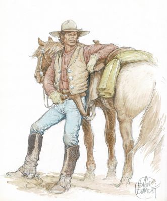 Blanc-Dumont | Lot 224 - La Jeunesse de Blueberry, Le boucher de Cincinnati en édition originale, agrémenté d’une dédicace. Proche de l’état neuf. | Septimus