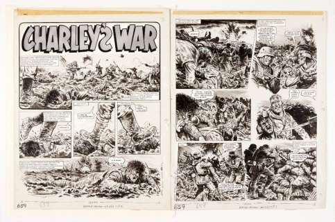 Charleys War: 4 original consecutive artworks (1979) by Joe Colquhoun… | Comic Book Auctions ltd