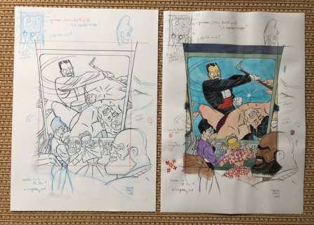 Torres, Daniel - 1 Dessin préliminaire original + couleur originale - Opium - 1989 | Catawiki