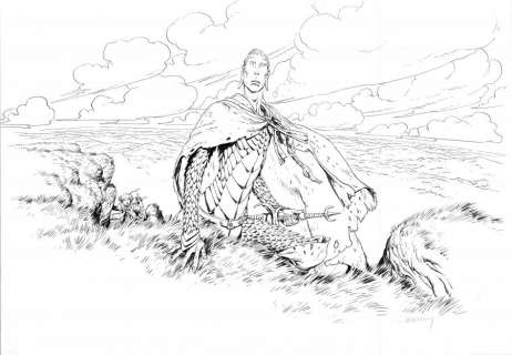 Couverture originale Tome 6 WOLLODRIN Celui qui dort 2/2 par Jérôme LERECULEY