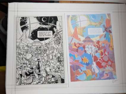 Evelyne Tranlé - 1 Bleu de coloriage + film noir - Valerian et Laureline | Catawiki