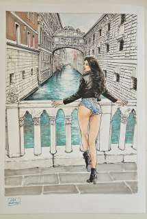 Raimondo, Luca - 1 Original colour drawing - Eva in Venice - 2025 | Catawiki