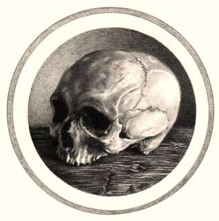 Dulieu, Jean - 1 Original drawing - Vrij werk - Schedel op houten tafel - 1989 | Catawiki