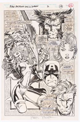 Lot 103 - MARK PACELLA UNCANNY X-MEN: PRO ACTION #2 COMIC BOOK SPLASH PAGE ORIGINAL ART. | Hake’s