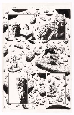 Lot 140 - JIM STARLIN THANOS #6 COMIC BOOK PAGE ORIGINAL ART. | Hake’s