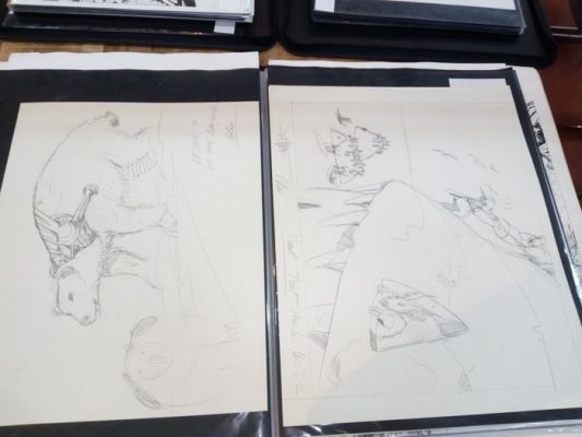 Druillet, Philippe - 2 Original preliminary drawing - Bleu - (années 1980) | Catawiki