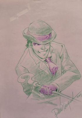 Elena Casagrande - 1 Original drawing - Batman - The Riddler - 2019