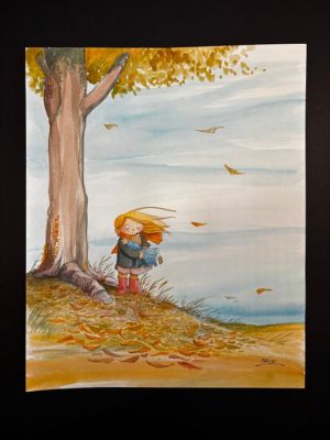 Cécile Original colour drawing - Clara - Projet de couverture pour l’album Clara | Catawiki