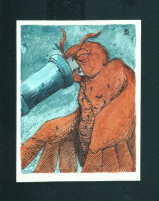 Dulieu, Jean (Jan van Oort) - 1 Original colour drawing - Paulus de Boskabouter - Oehoeboeroe kijkt door telescoop | Catawiki