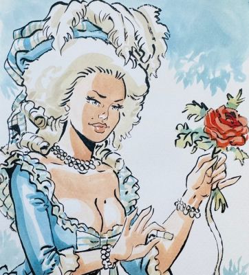 Meynet, Félix - 1 Original colour drawing - Hommage à Marie Antoinette et Koons | Catawiki