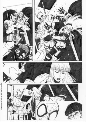 Continue Shopping | GWENPOOL #5 PAGE 17 ORIGINAL PAGE BY STEFANO NESI | Scott’s Collectables