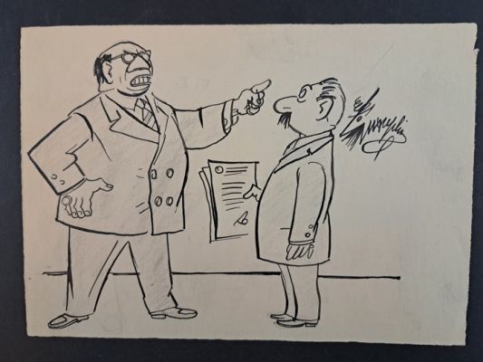 Guareschi, Giovanni - 1 Original drawing - Italia nel Centro Sinistra | Catawiki