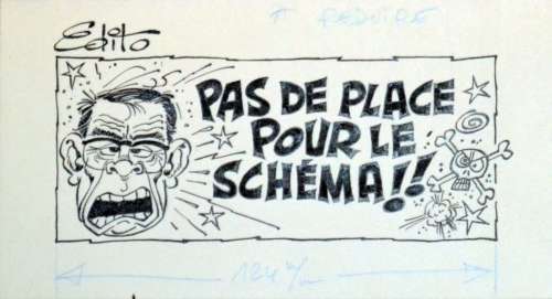 GOTLIB Marcel  - Dessin original pour un édito Pas de place pour le schéma  - Encre[...] | Vermot et Associés