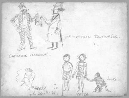 Herge - HADDOCK, TOURNESOL, HERGE, JO ZETTE ET JOCKO