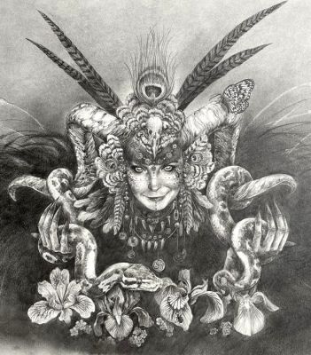 Iris Copiet - 1 Grand dessin au crayon - Fairy | Catawiki