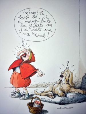 Serre, Claude - 1 Original colour drawing - La galette du petit chaperon rouge - 1994 | Catawiki