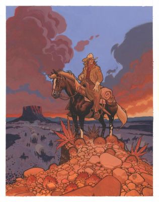 Ralph Meyer | Couverture originale du tirage spécial pour Bulle au Mans - Go West Young Man | Daniel Maghen