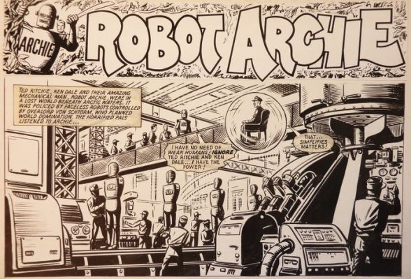 Kearon, Ted - 1 Original page - Archie de man van staal - Robot Archie And The Lost World - 1973 | Catawiki