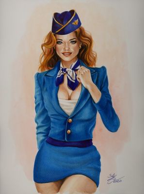 Sly - Pin up Art - Coffee, Tea, or Me? | Catawiki