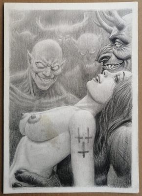 Gambedotti, Atilio - 1 Original drawing - Bellas y bestias - dulce alegria - 2024 | Catawiki