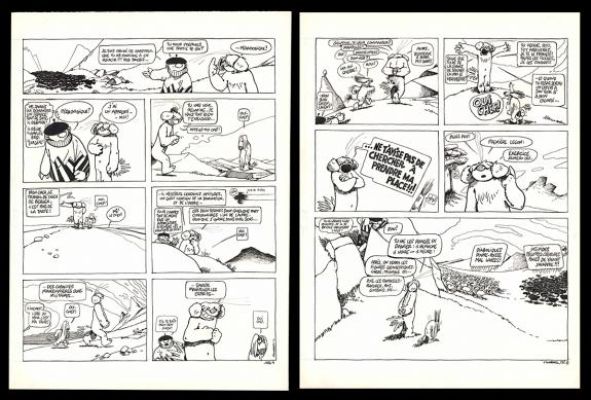 F’murr | Planches originales n°192 A et B, histoire en deux planches. Taille indicative par planche - sabotage et paturage - Le Génie des alpages | Daniel Maghen