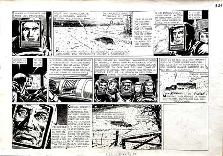 SOLANO LOPEZ - Original page for L‘Eternauta 1st serie. Cm. 52,5x37,5. Ink. Code 1055.