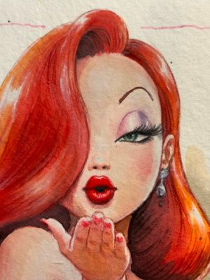 Fang Daniel - 1 Original colour drawing - Chi ha incastrato Roger Rabbit - The Art of Seduction - Jessica Rabbit - 2026 | Catawiki