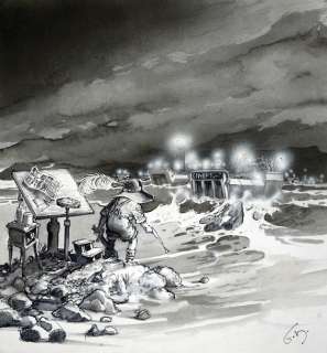 BOURGEON, François (1945) - Mine de rien, 10 ans Encre de Chine pour une très rare illustration parue dans le...