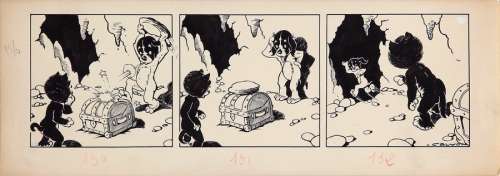 Calvo | Coquin, strip des cases 130 à 132 de la série… | Millon