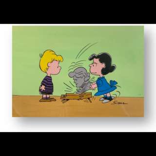 Peanuts "Original Hand-Painted Publicity Cel" (c.1970/80s) Hand-Signed by Charles Schulz Featuring Schroeder and Lucy | Animazing Gallery