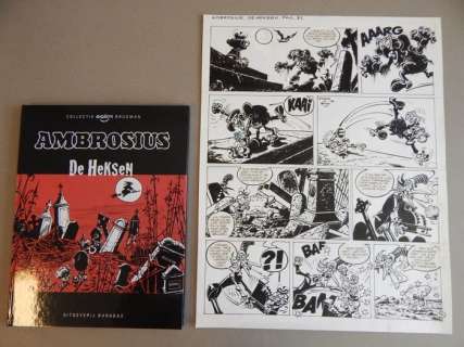 Brugman, Gideon | Originele pagina (p.31)  - Ambrosius  - De Heksen + Luxe album & Ex-libris  - hc met linnen rug  - (1970/2013) | Catawiki