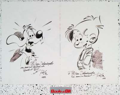 Dédicaces/dessins originaux Superbe ensemble composé de deux grands dessins représentant... | Tessier Sarrou