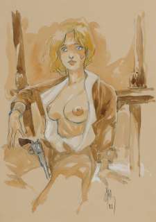 Meddour | Illustration au crayon bleu, à la mine de plomb… | AZ auction