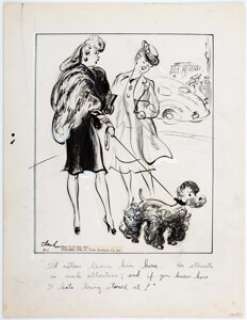 George Clark The Neighbors Daily Gag Panel Comic Strip Original Art dated 11-1-43 (News Syndicate, 1943). -