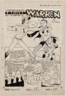 Seymour Reit Fight Comics #17 Complete 5-Page Story Original Art (Fiction House, 1942). Strut Warren appeared - | Heritage