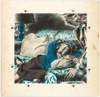 Edwin Georgi Woman in Black Story Illustration Original Art (Saturday Evening Post, 1947). Georgi perfectly - | Heritage