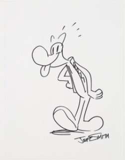 Jeff Smith - Smiley Bone Illustration Original Art (c. 2002). The tallest of the three Bone cousins, and -